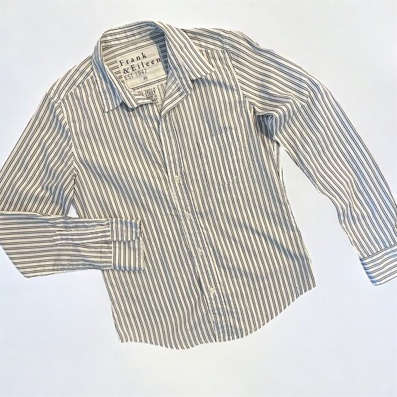 Frank & Eileen Barry Striped Tailored Button-Up Shirt Size XS - Picture 2 of 16